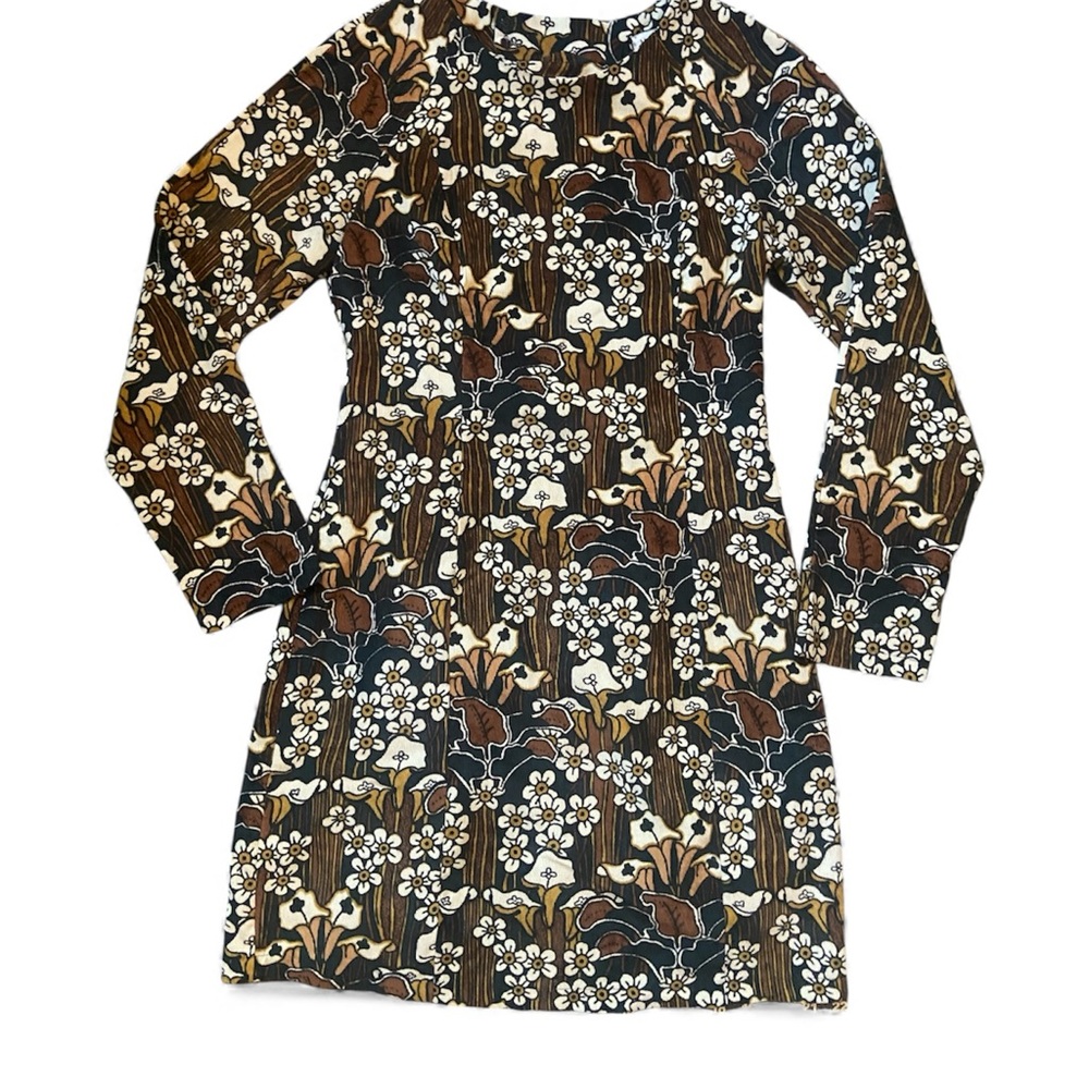 Molly Bracken Black and Brown Floral Lilly Pattern Dress Size Small